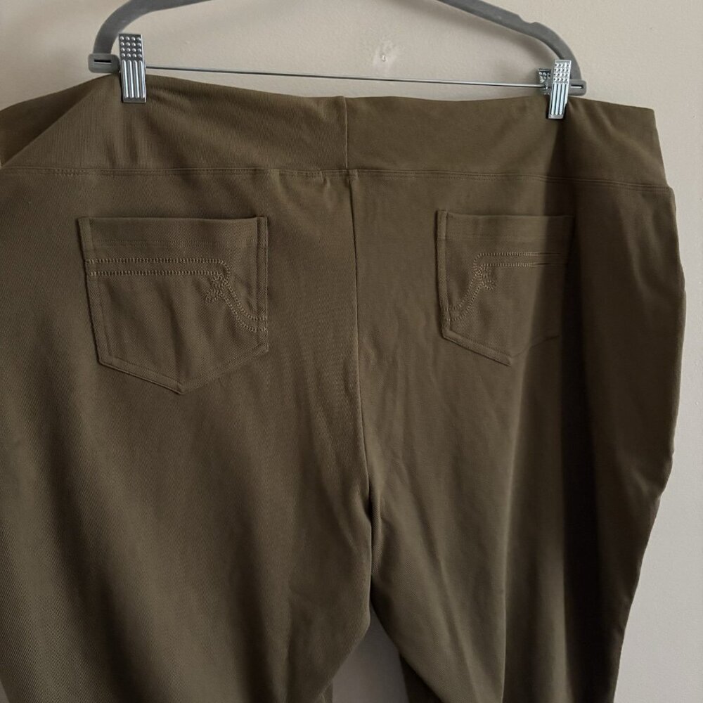 Women With Control Plus 28WP Olive Petite St.Tropez Twill Pockets Leggings NWT - Picture 10 of 15